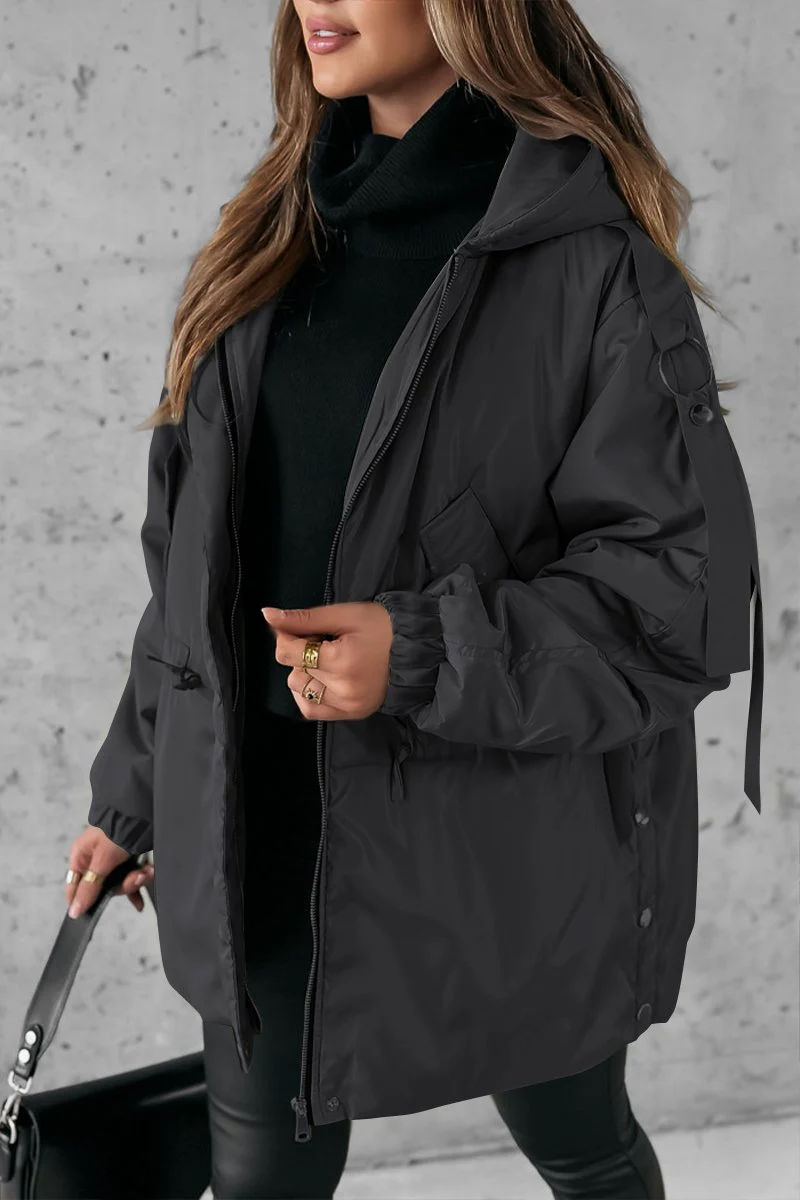 Women's Autumn and Winter Hooded Long Sleeve Casual Coat