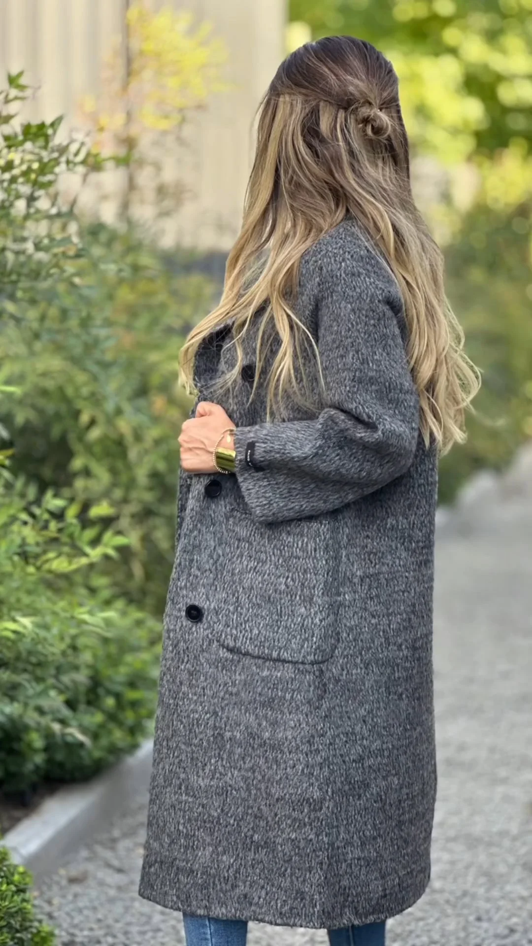 Women's Lapel Long Sleeve Casual Woolen Coat